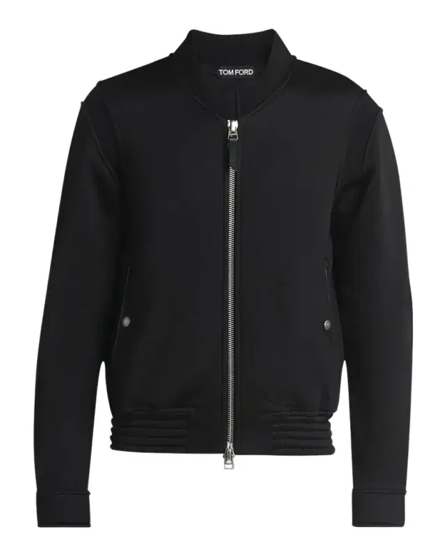 TOM FORD Men 's Cotton and Viscose Ribbed Bomber Jacket