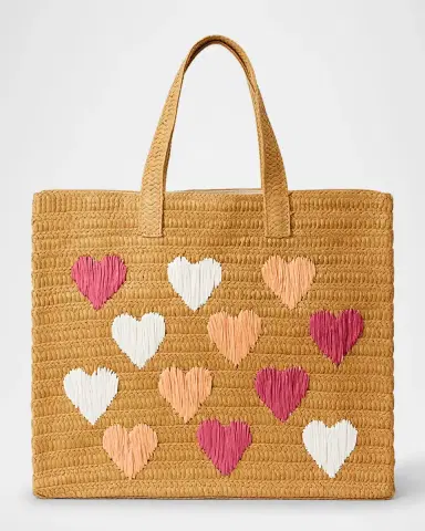 BTB Los Angeles Embroidered Heart Beach Tote Bag | Thumbnail 2