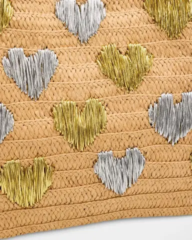 BTB Los Angeles Embroidered Heart Beach Tote Bag | Thumbnail 12