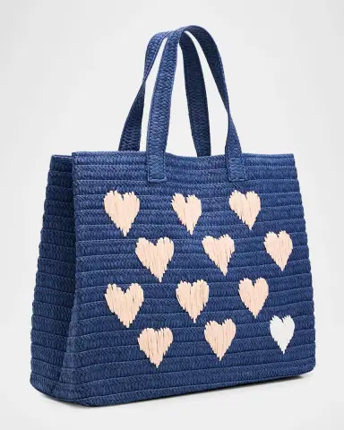 BTB Los Angeles Embroidered Heart Beach Tote Bag | Thumbnail 4