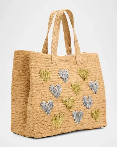 BTB Los Angeles Embroidered Heart Beach Tote Bag | Thumbnail 9