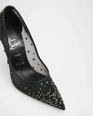 Christian Louboutin 100mm Miss Z Mesh Degrastrass Pumps | Thumbnail 3