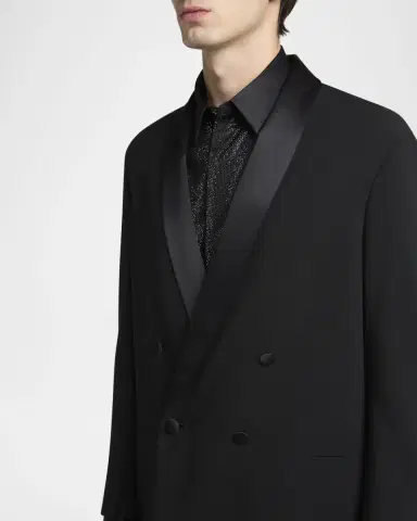 Giorgio Armani Men's Oversized Double-Breasted Wool Tuxedo Set | Thumbnail 6 Giorgio Armani Men's Oversized Double-Breasted Wool Tuxedo Set | Thumbnail 6