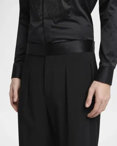 Giorgio Armani Men's Oversized Double-Breasted Wool Tuxedo Set | Thumbnail 9 Giorgio Armani Men's Oversized Double-Breasted Wool Tuxedo Set | Thumbnail 9