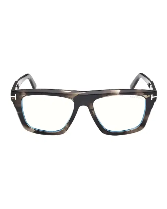 Men's FT6059-BM Acetate Rectangle Blue-Block Optical Frames
