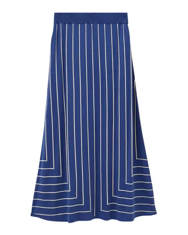 Geometric Jacquard Knit Maxi Skirt