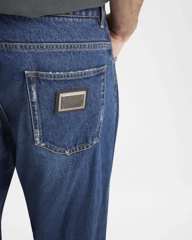 Dolce & Gabbana Men's Relaxed-Fit Logo Plaque Jeans | Thumbnail 5