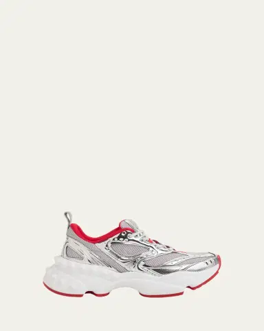 Christian Louboutin Men's So Flo Mesh & Metallic Leather Runner Sneakers | Thumbnail 6