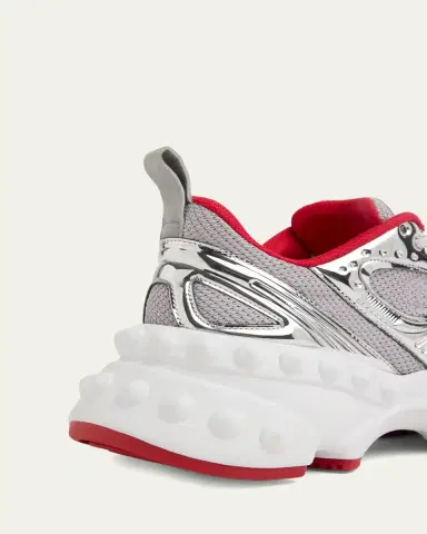 Christian Louboutin Men's So Flo Mesh & Metallic Leather Runner Sneakers | Thumbnail 10
