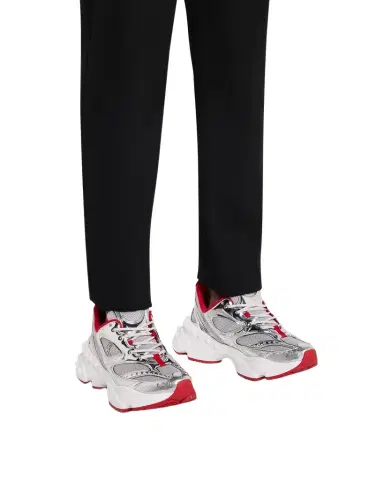 Christian Louboutin Men's So Flo Mesh & Metallic Leather Runner Sneakers | Thumbnail 1