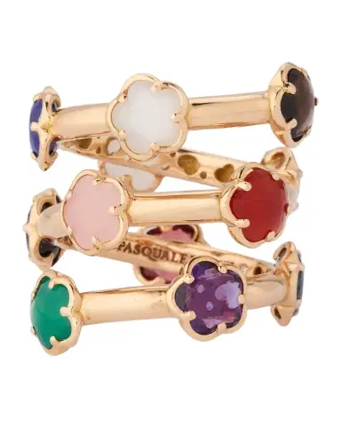 Pasquale Bruni 18K Rose Gold Figlia dei Fiori Ring with Multicolor Stones | Thumbnail 1 Pasquale Bruni 18K Rose Gold Figlia dei Fiori Ring with Multicolor Stones | Thumbnail 1