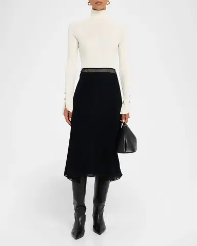 Proenza Schouler Belle Ribbed Silk Cashmere Turtleneck | Thumbnail 2