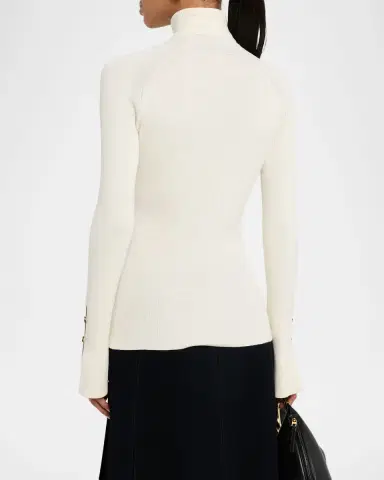 Proenza Schouler Belle Ribbed Silk Cashmere Turtleneck | Thumbnail 3