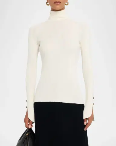 Proenza Schouler Belle Ribbed Silk Cashmere Turtleneck | Thumbnail 4