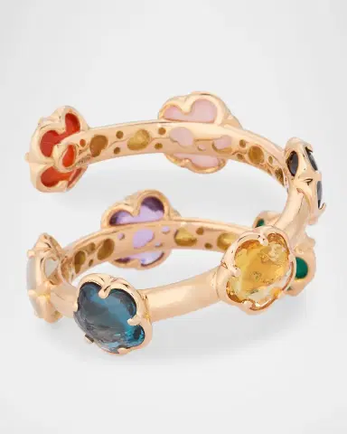 Pasquale Bruni 18K Rose Gold Figlia dei Fiori Ring with Multicolor Gems | Thumbnail 3