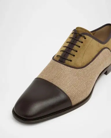 Christian Louboutin Men's Greggory Mixed Media Oxfords | Thumbnail 3