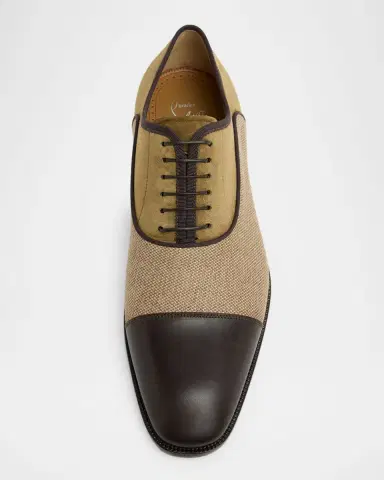 Christian Louboutin Men's Greggory Mixed Media Oxfords | Thumbnail 4