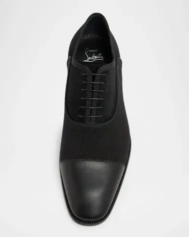 Christian Louboutin Men's Greggory Mixed Media Oxfords | Thumbnail 4 Christian Louboutin Men's Greggory Mixed Media Oxfords | Thumbnail 4