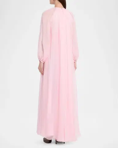 Givenchy Balloon-Sleeve Silk Chiffon Gown | Thumbnail 2