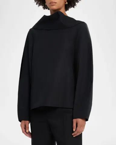 Brandon Maxwell The Quinn Poplin Scarf-Neck Top | Thumbnail 3 Brandon Maxwell The Quinn Poplin Scarf-Neck Top | Thumbnail 3