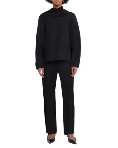 Brandon Maxwell The Quinn Poplin Scarf-Neck Top | Thumbnail 1 Brandon Maxwell The Quinn Poplin Scarf-Neck Top | Thumbnail 1