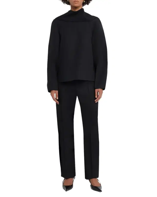 Brandon Maxwell The Quinn Poplin Scarf-Neck Top