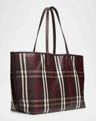 Burberry Highlands Medium Coated Check Tote Bag | Thumbnail 2 Burberry Highlands Medium Coated Check Tote Bag | Thumbnail 2