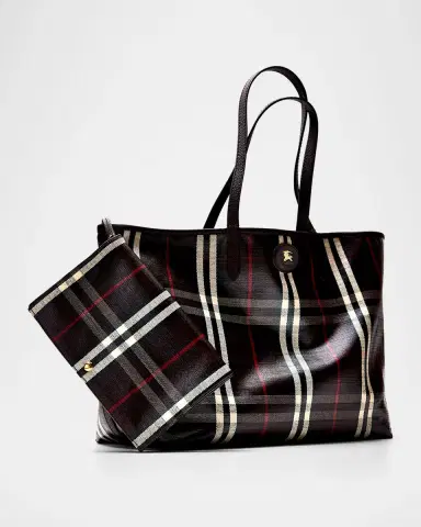 Burberry Highlands Medium Coated Check Tote Bag | Thumbnail 4 Burberry Highlands Medium Coated Check Tote Bag | Thumbnail 4