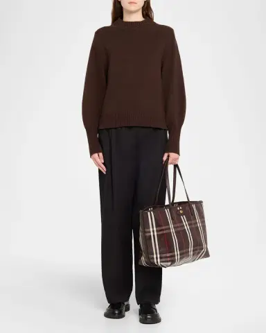 Burberry Highlands Medium Coated Check Tote Bag | Thumbnail 5 Burberry Highlands Medium Coated Check Tote Bag | Thumbnail 5