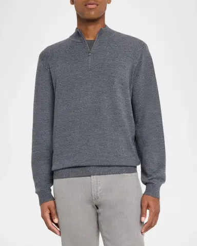 Peter Millar Men 's Keene Merino Quarter-Zip Sweater | Thumbnail 3