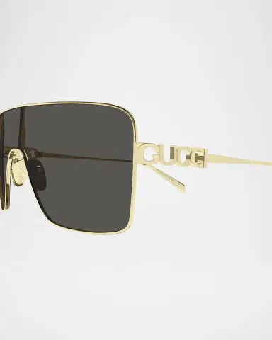 Gucci Block Bending 99mm Metal Shield Sunglasses | Thumbnail 2