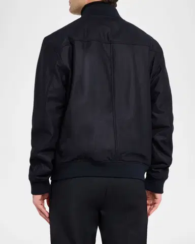 Emporio Armani Men's Wool-Blend Stand Collar Bomber Jacket | Thumbnail 2