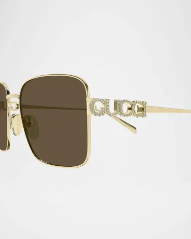 Gucci Block Bending 54mm Metal Square Sunglasses | Thumbnail 2