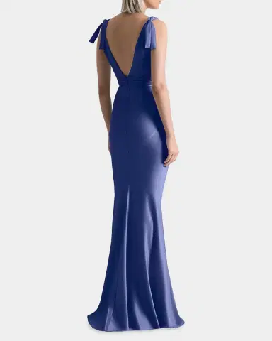 Zhivago Beloved Deep V-Neck Stretch Satin Gown | Thumbnail 2