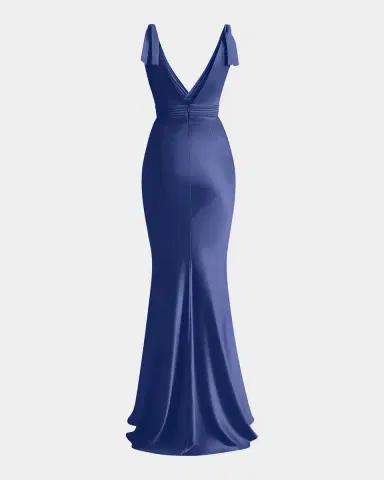 Zhivago Beloved Deep V-Neck Stretch Satin Gown | Thumbnail 4
