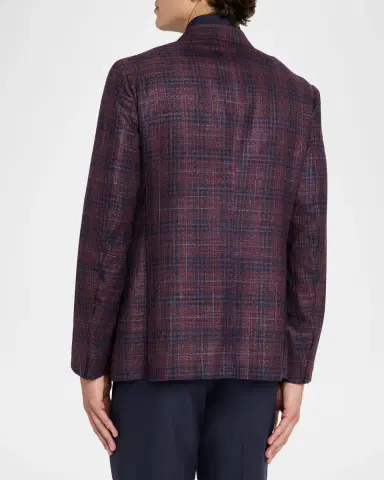 Isaia Men's Wool and Silk Plaid Single-Breasted Sport Coat | Thumbnail 2