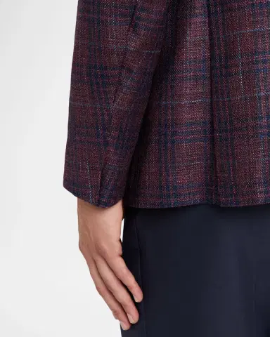 Isaia Men's Wool and Silk Plaid Single-Breasted Sport Coat | Thumbnail 7