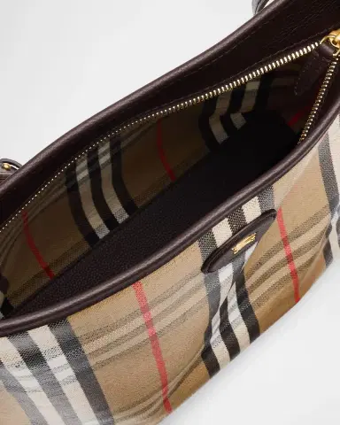 Burberry Highlands Small Coated Check Shoulder Bag | Thumbnail 3