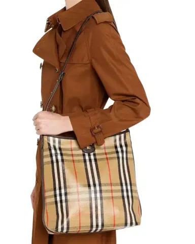 Burberry Highlands Small Coated Check Shoulder Bag | Thumbnail 1