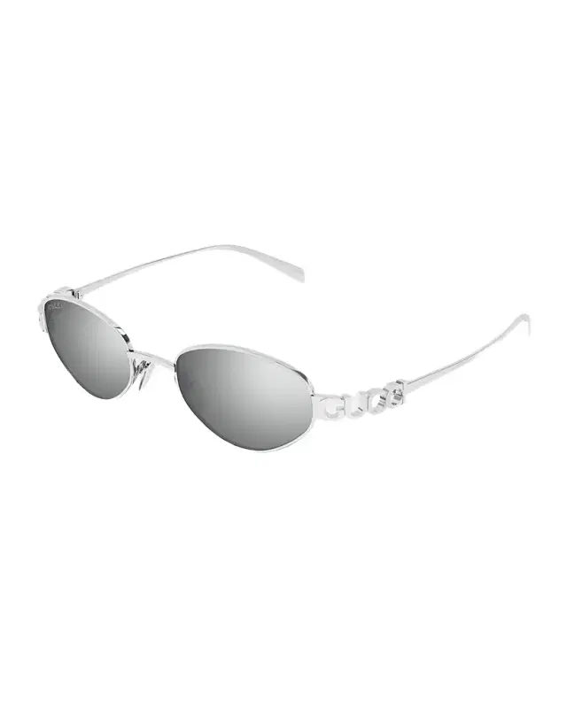 Block Bending 47mm Oval Metal Sunglasses