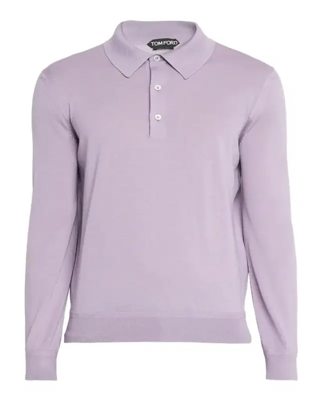 Men's Cashmere and Silk Long-Sleeve Polo Sweater