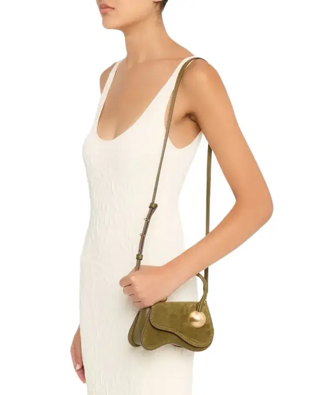 Cult Gaia Kazia Sculptural Suede Crossbody Bag