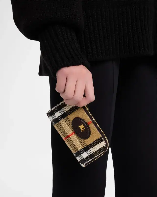 Highlands Check Zip-Top Card Case