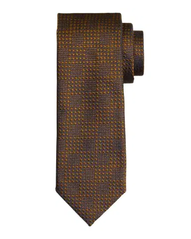 Brioni Men 's Textured Check Jacquard Silk Tie | Thumbnail 1