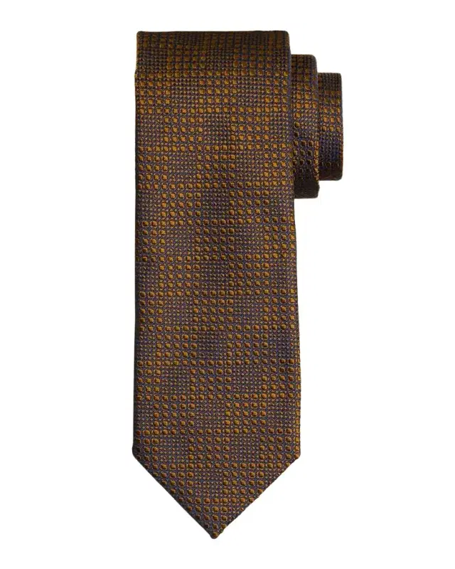 Men 's Textured Check Jacquard Silk Tie