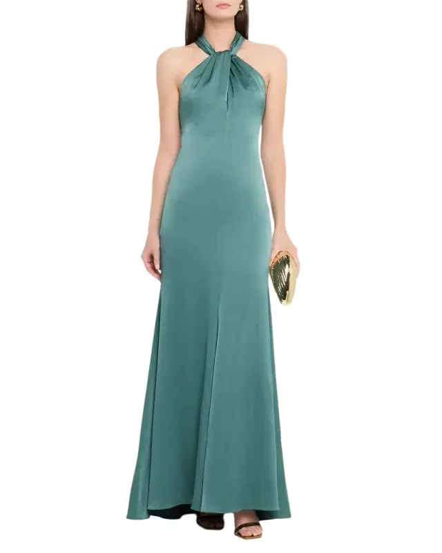 Wilde Twist-Front Halter Maxi Dress