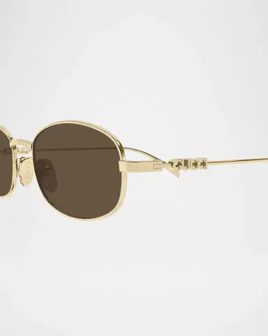 Gucci Block 54mm Metal Oval Sunglasses | Thumbnail 2
