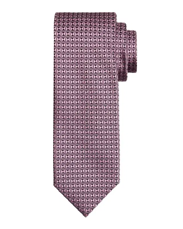 Men 's Woven Micro-Geometric Silk Tie