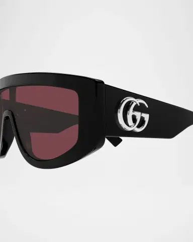Gucci GG Extruded 99mm Acetate Shield Sunglasses | Thumbnail 2 Gucci GG Extruded 99mm Acetate Shield Sunglasses | Thumbnail 2