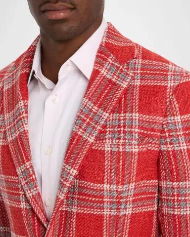 Sartorio Men's Wool and Silk Large Plaid Sport Coat | Thumbnail 4 Sartorio Men's Wool and Silk Large Plaid Sport Coat | Thumbnail 4